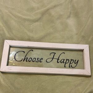 White Framed 'Choose Happy' Wall Decor